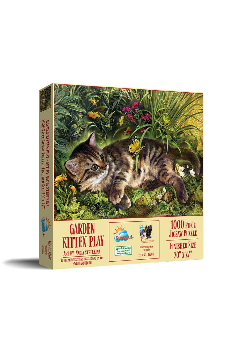Garden Kitten Play 1000 piece Jigsaw Puzzle for Adults, Main, color, Multicolor