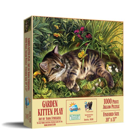 Garden Kitten Play 1000 piece Jigsaw Puzzle for Adults