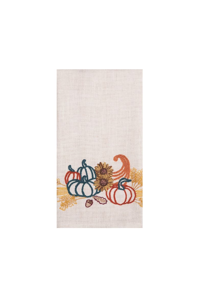 Autumn Botanical Pumpkin 100% Cotton Handtowel, Main, color, Beige