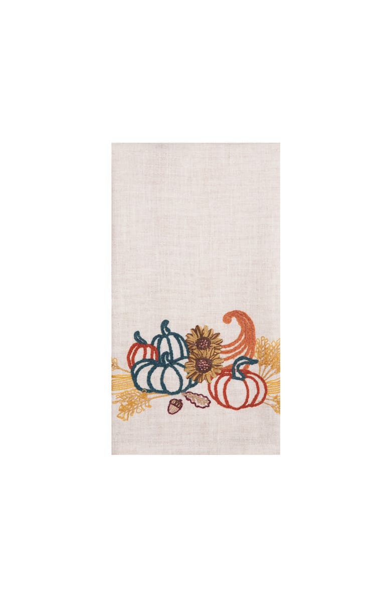 C&F Home Autumn Botanical Pumpkin 100% Cotton Handtowel, Main, color, Beige