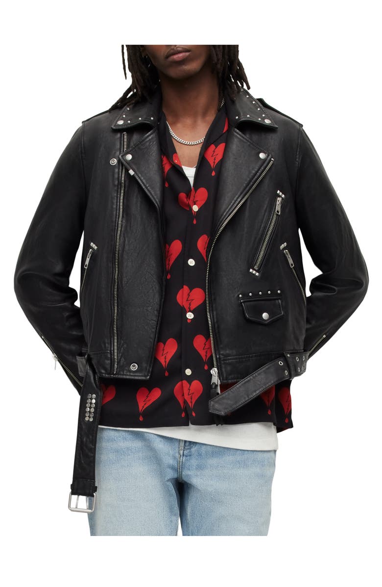 AllSaints Nade Leather Biker Jacket, Alternate, color,