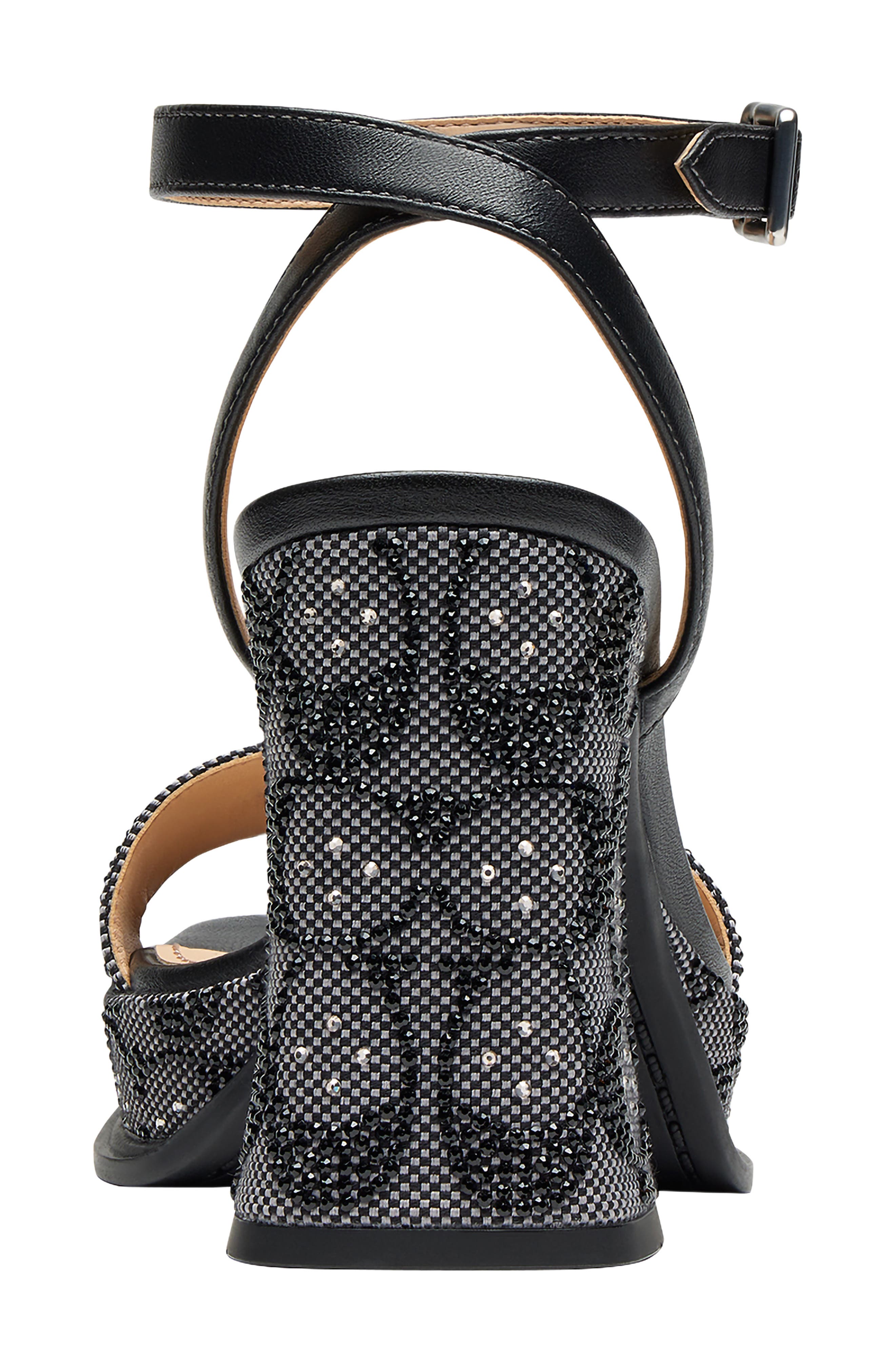 COACH Crystal Signature Jacquard Ankle Strap Platform Sandal, Alternate, color, 