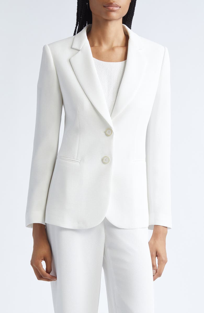 Emporio Armani Two-Button Blazer, Main, color, Solid White