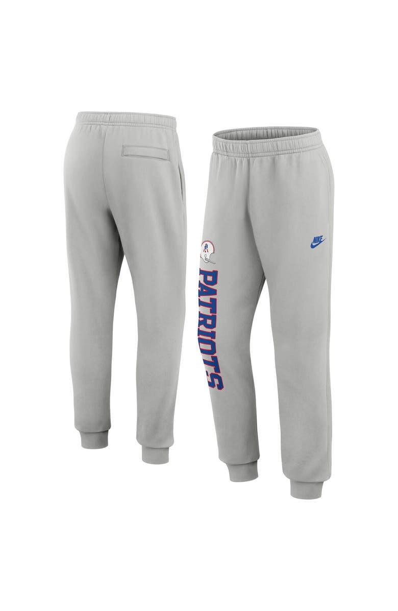 Nike Men's Nike Silver New England Patriots Rewind Club Fleece Joggers, Alternate, color,