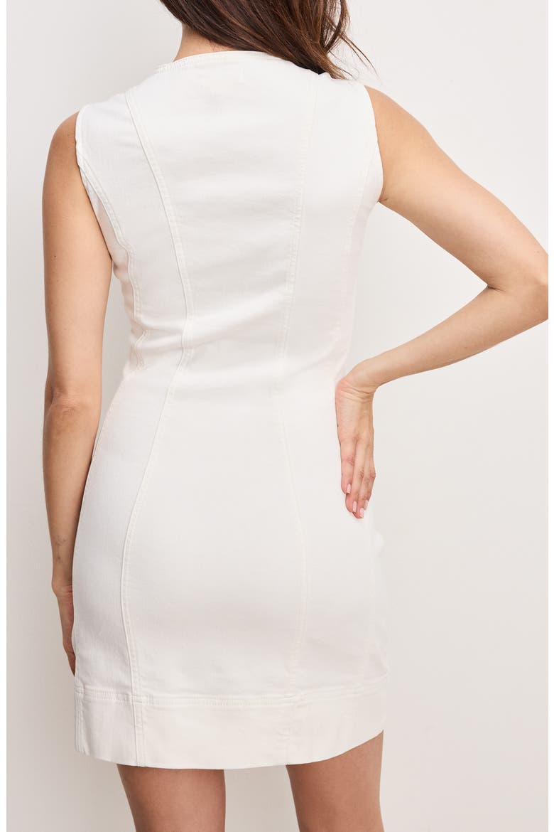 Button-Up Power Stretch Denim Minidress, Alternate, color, CLOUD WHITE001