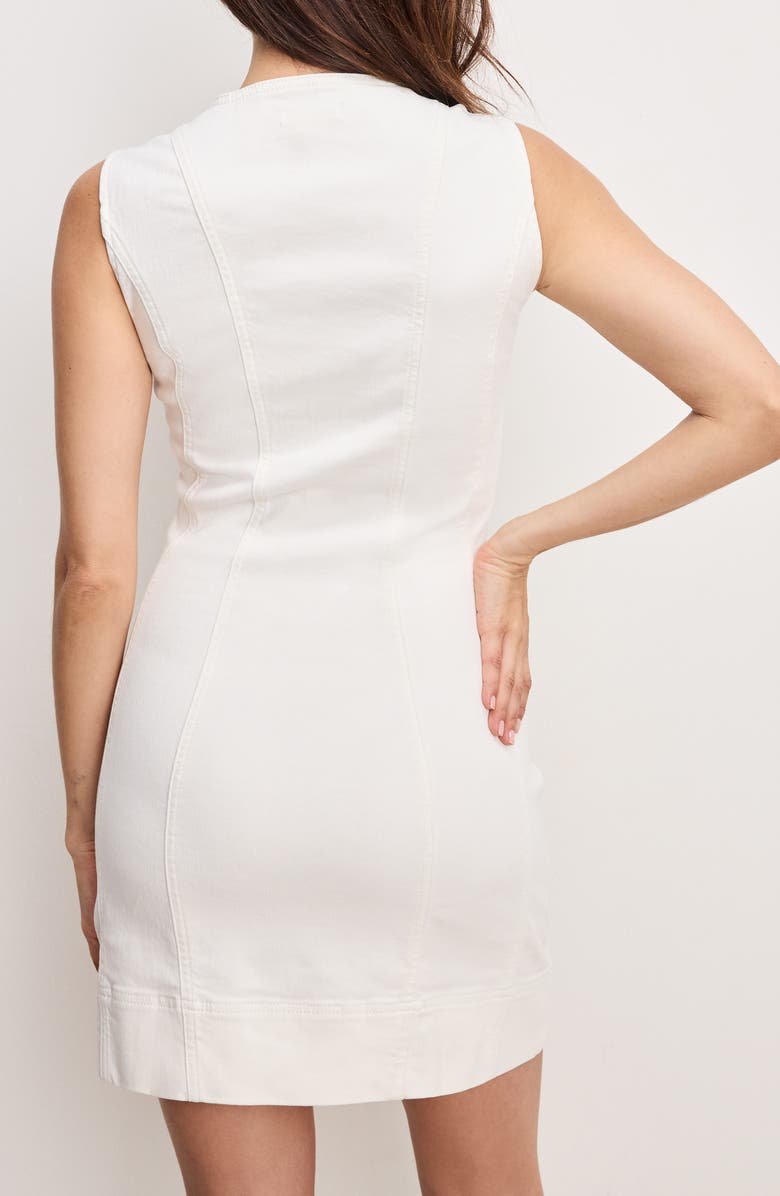 Good American Button-Up Power Stretch Denim Minidress, Alternate, color, Cloud White001