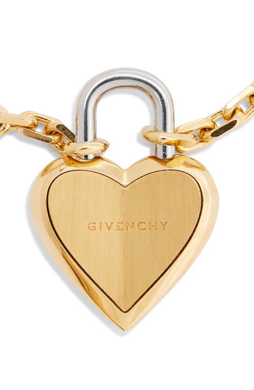 Givenchy Heart Lock Pendant Bracelet In Golden/silvery