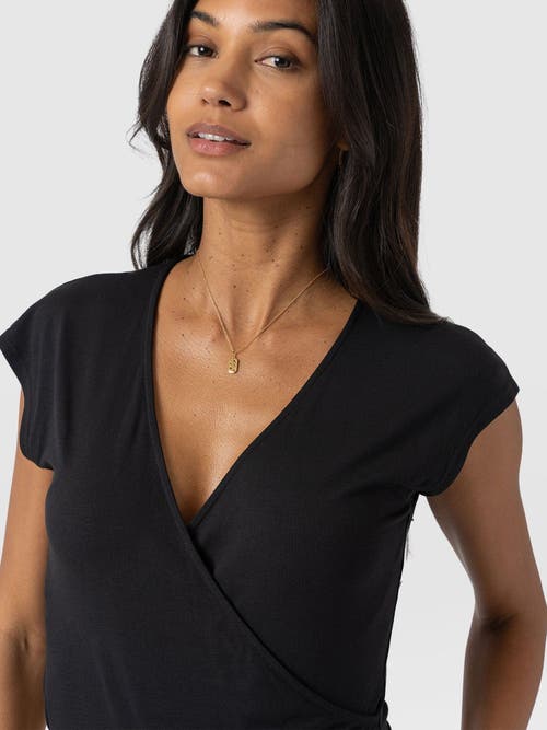 Saint + Sofia Rosa Wrap Tee In Black
