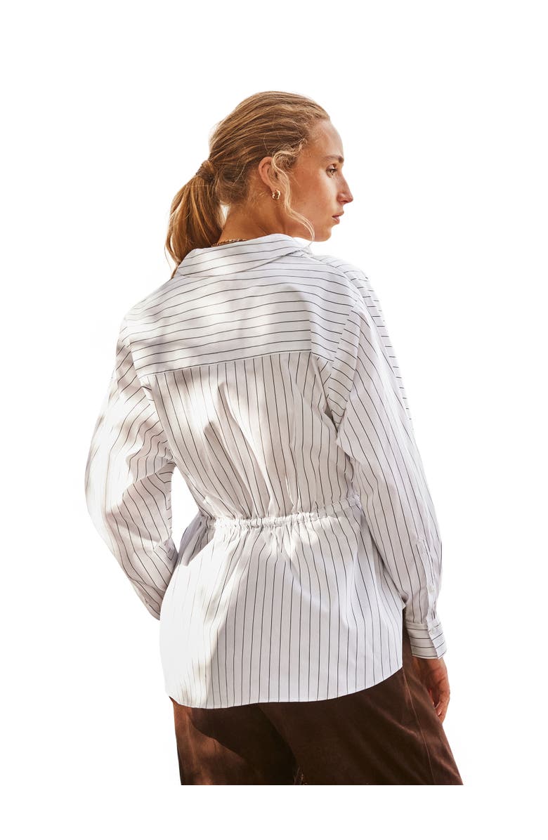 Ro&Zo Stripe Long Sleeve Channel Waist Shirt, Alternate, color,