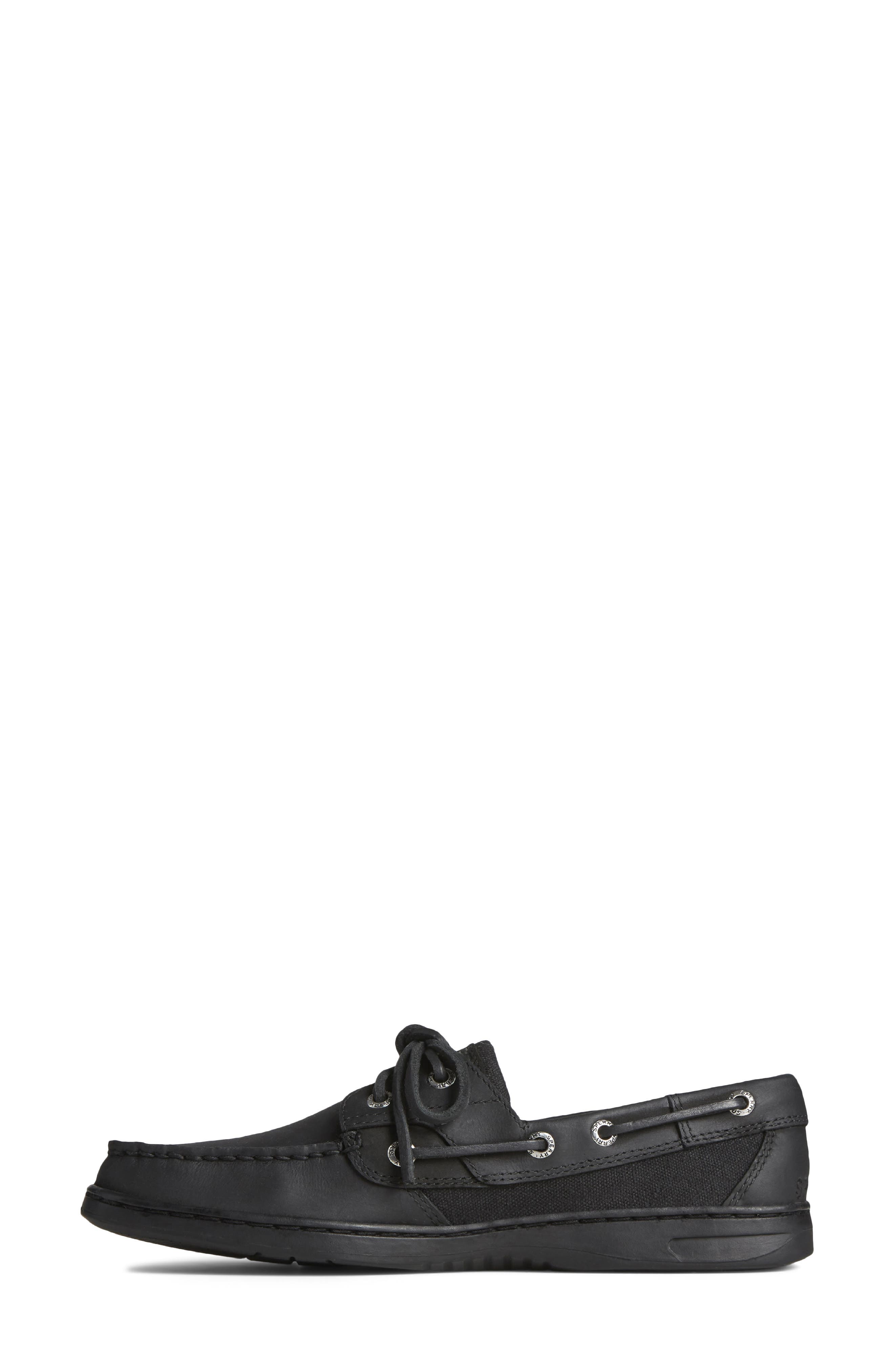 Bluefish 2-Eye Boat Shoe, Alternate, color, BLACK