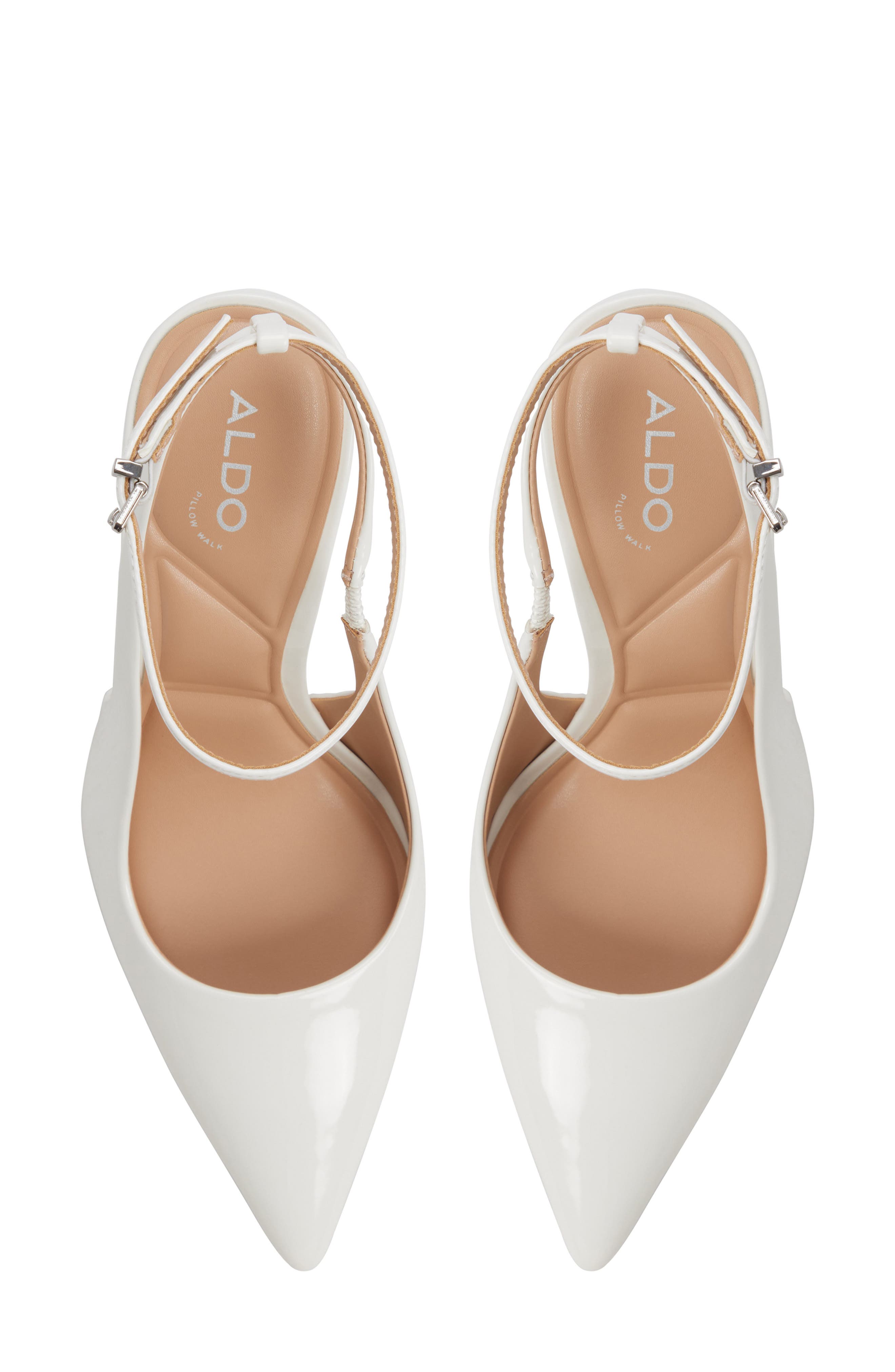 ALDO Nikoletta Pointed Toe Ankle Strap Pump, Alternate, color, Other White