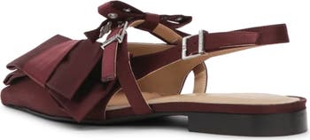 Big Bow Pointed Toe Slingback Flat