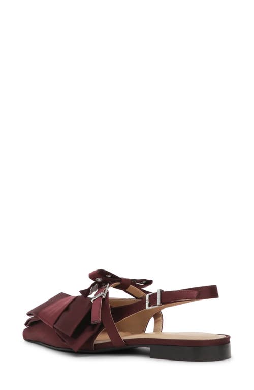 Ganni Big Bow Pointed Toe Slingback Flat In Animal Print