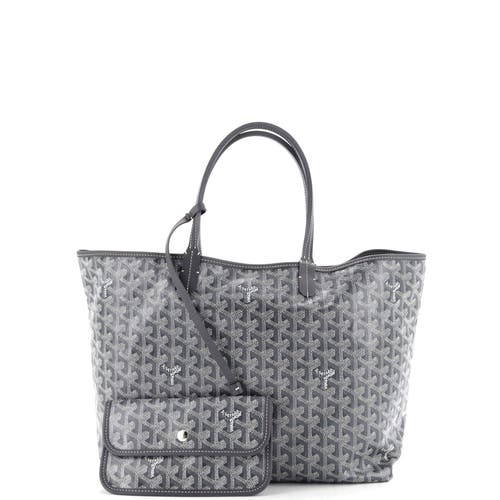 Pre-owned Goyard Goyard Saint Louis Tote Printed Coated Canvas Pm In Gray