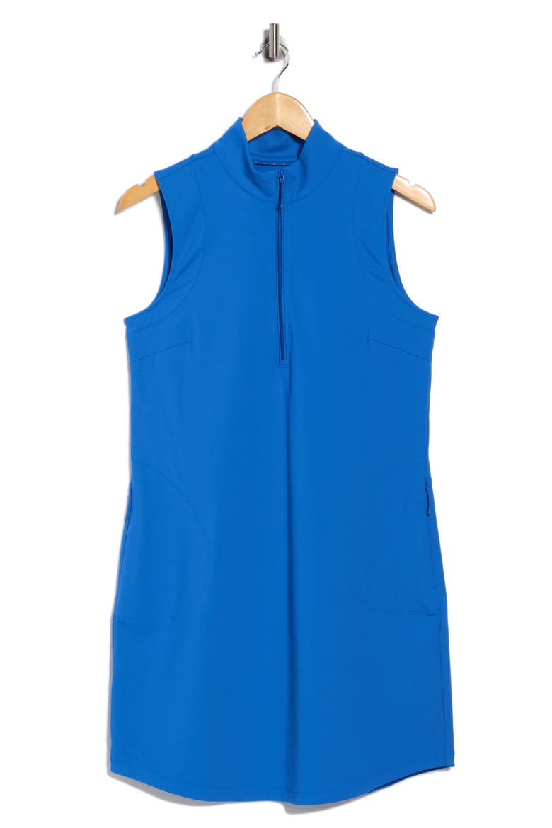 Aubrey Half Zip Minidress, Alternate, color, COBALT SEA