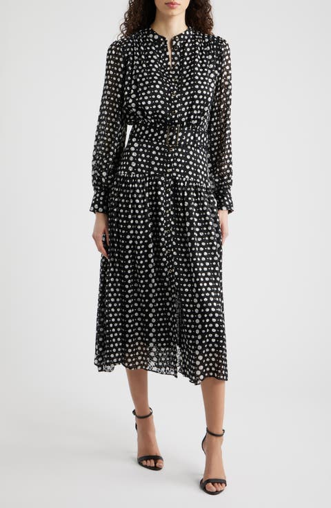 The Rue Dot Long Sleeve Maxi Dress
