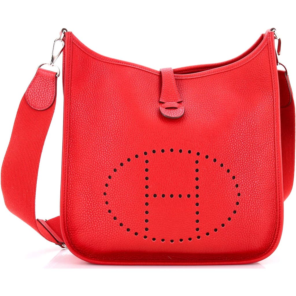 Pre-owned Hermes Hermes Evelyne Bag Gen Iii Clemence Pm In Red