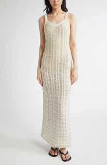 Libiana Stripe Openwork Sweater Dress