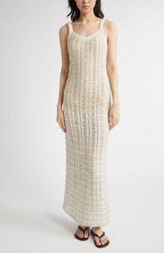 ZANKOV Libiana Stripe Openwork Sweater Dress