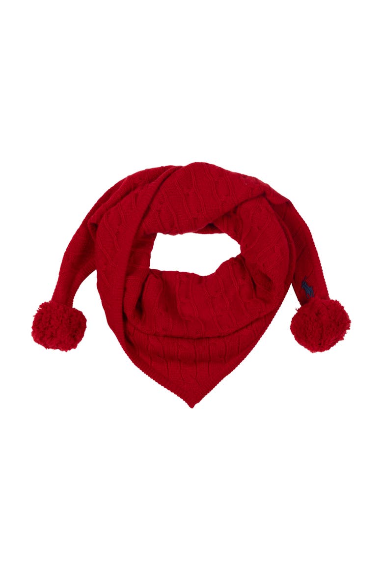 Cable Pom Pom Bandana, Alternate, color, Rl 2000 Red
