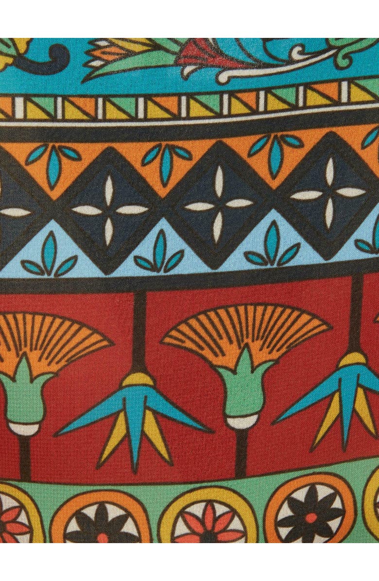 La DoubleJ Nefertiti Midi Dress Giza Placée Turquoise, Alternate, color, 