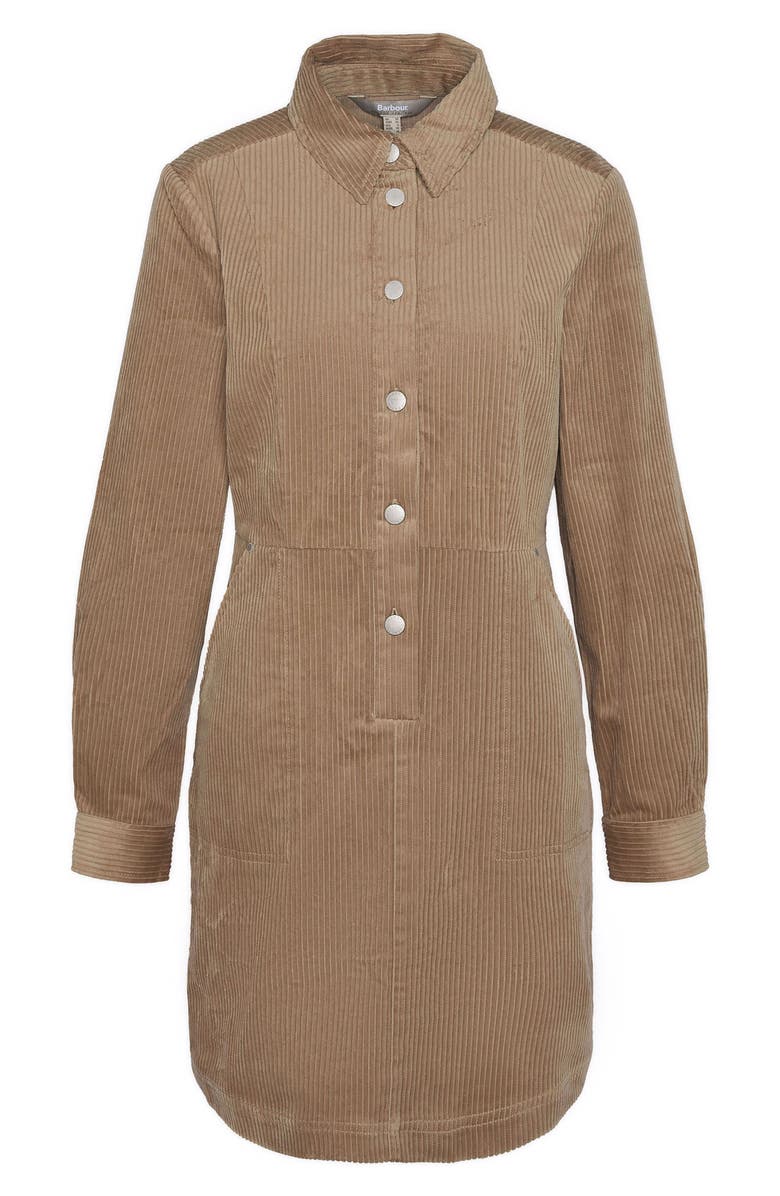 Barbour Tessa Long Sleeve Corduroy Minidress, Alternate, color, Dark Camel
