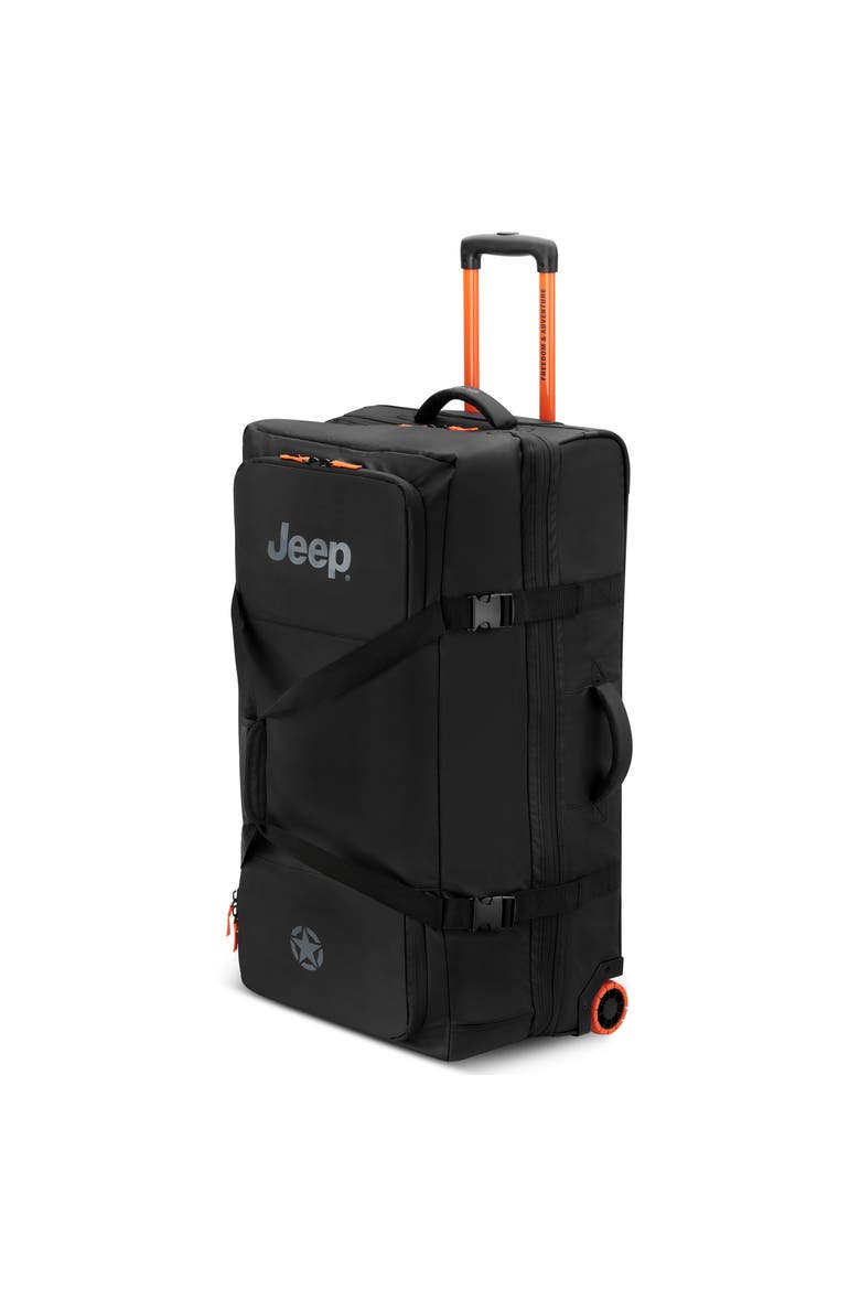 JS005A 31 Inch Two Wheel Rolling Travel Duffle Bag, Main, color, Black
