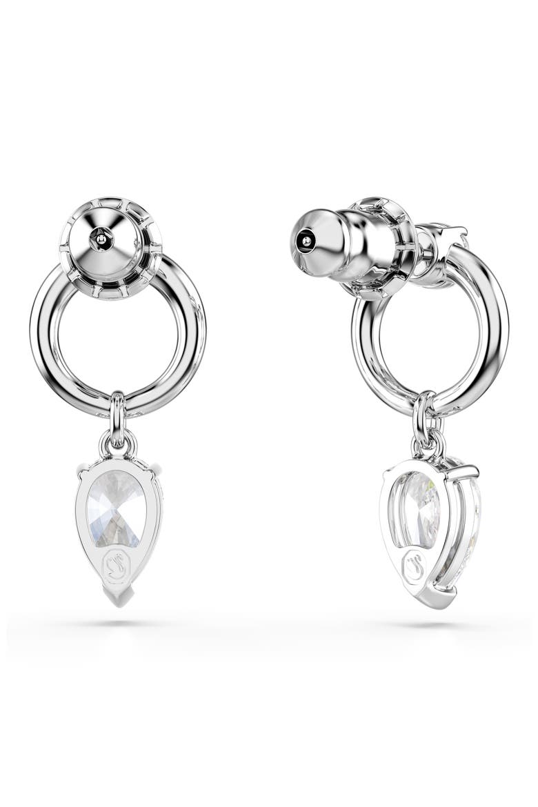 Mesmera Drop Earrings, Alternate, color, RHODIUM/ WHITE