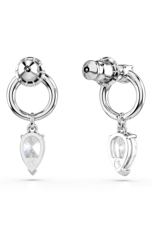Swarovski Mesmera Rhodium Plated Drop Earrings In Metallic