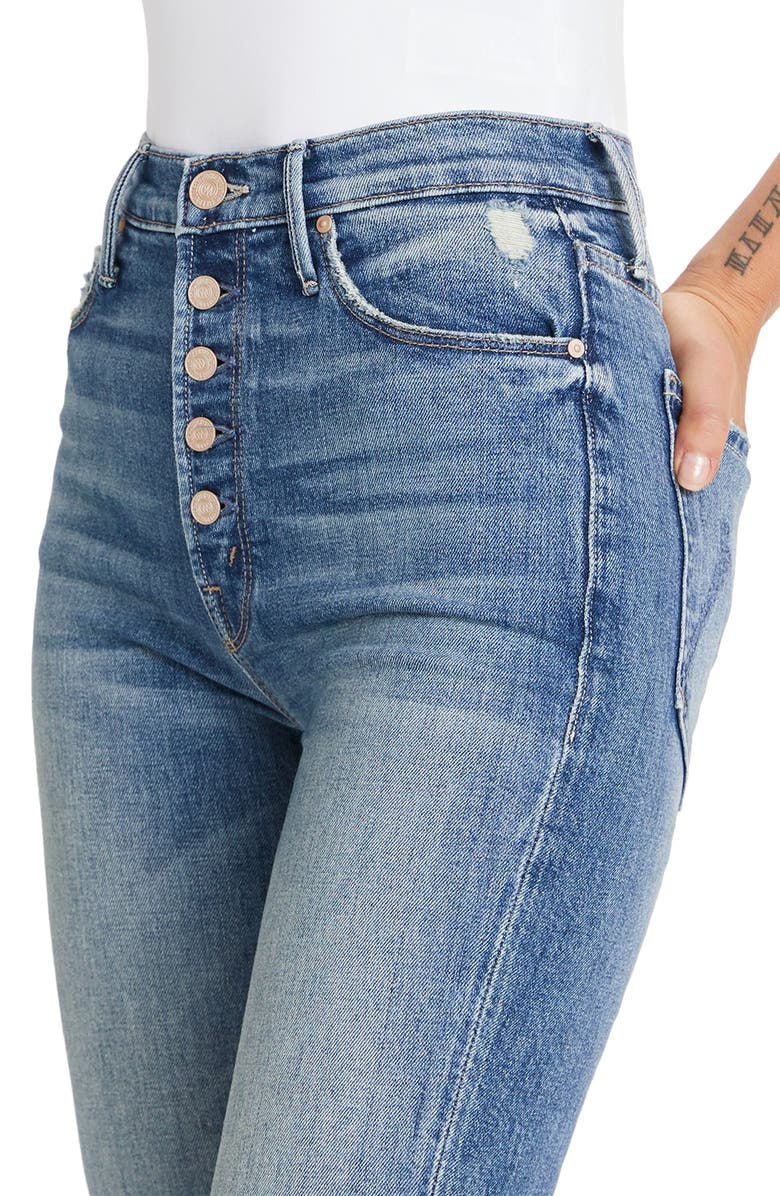 MOTHER The Pixie Dazzler Raw Hem Straight Leg Jeans, Alternate, color, 