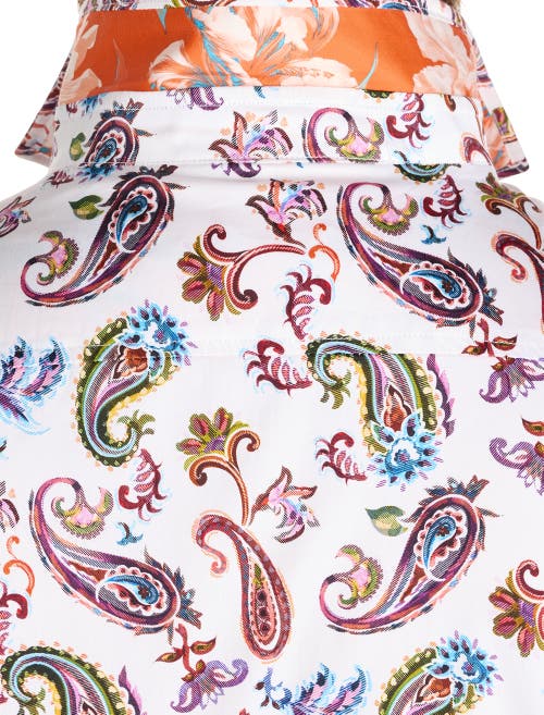 Robert Graham Dxl Big & Tall Tangier Paisley Print Sport Shirt In Red