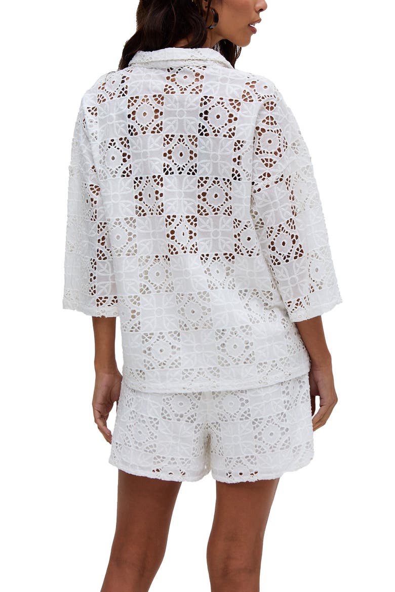 Shelli All Over Broderie Anglaise Shorts, Alternate, color, White