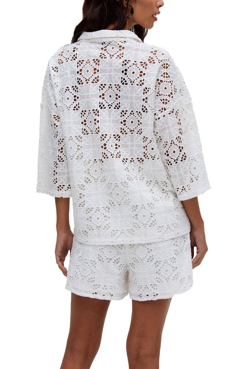 Raffya Shelli All Over Broderie Anglaise Shorts, Alternate, color, White