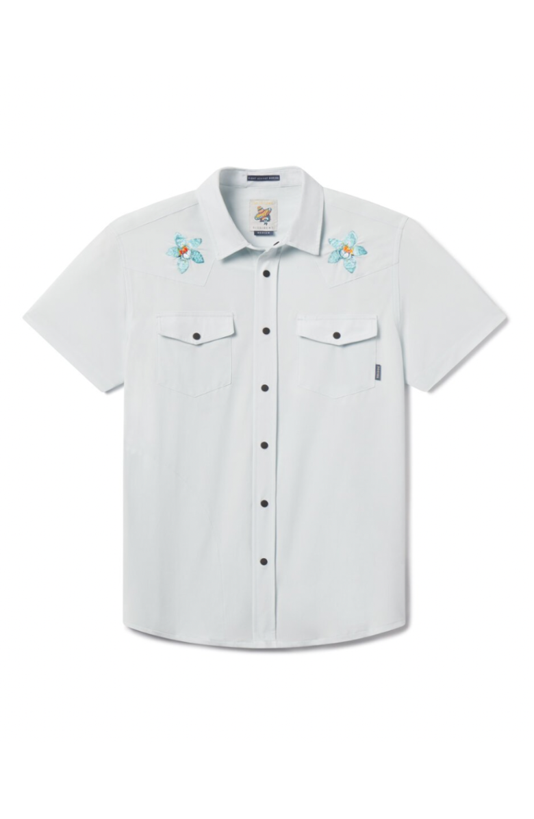 Baja Llama Floral Project - Dissident Western Front Snap Button Up, Main, color, Light Blue