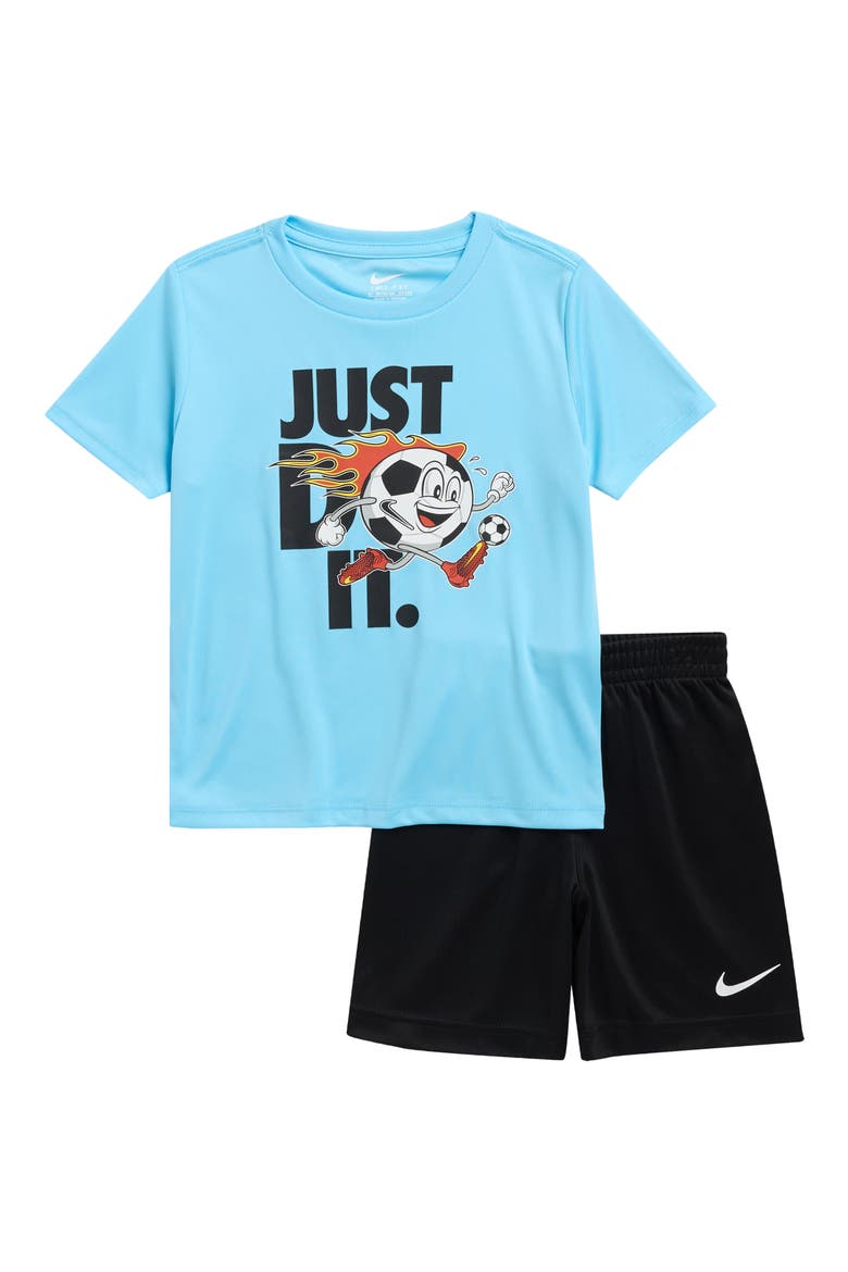 Kids' Sportball T-Shirt & Shorts Set, Main, color, BLACK