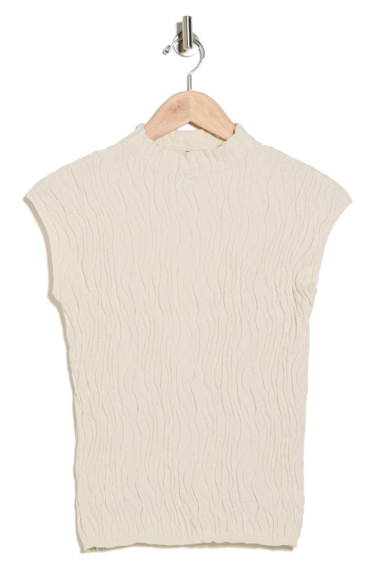 Animal Jacquard Stripe Cap Sleeve Sweater, Alternate, color, OATMEAL
