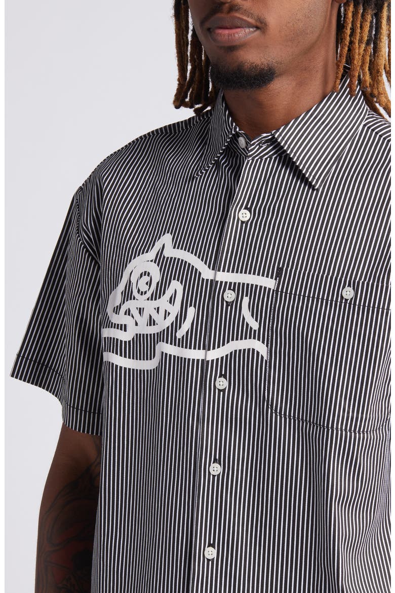 Arcade Short Sleeve Button-Up Shirt, Alternate, color, BLACK