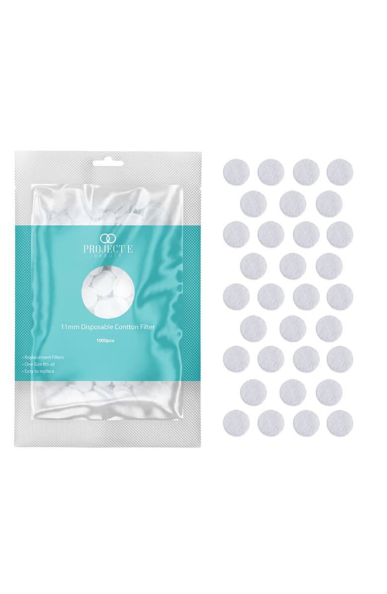 Project E Beauty 1000pcs Microdermabrasion Replacement Filters 11mm Cotton Filter, Main, color, White