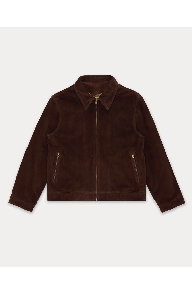 Fortela Cash Suede Leather Jacket, Main, color, Dark Brown