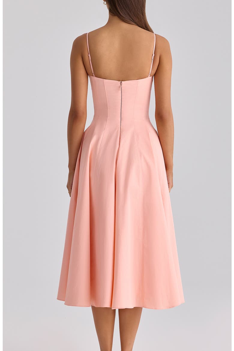 Dahlia Stretch Pima Cotton Cocktail Dress, Alternate, color, PEACH