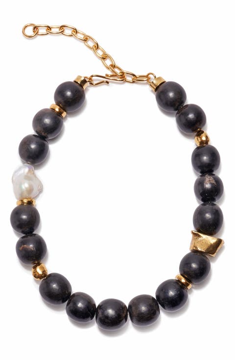 Oria Bead & Freshwater Pearl Necklace