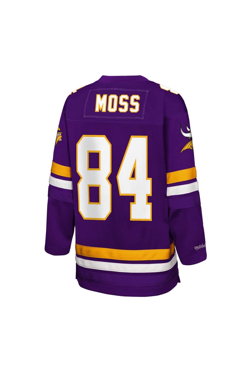 Mitchell & Ness Youth Mitchell & Ness Randy Moss Purple Minnesota Vikings Hockey Fashion Jersey, Alternate, color, Purple