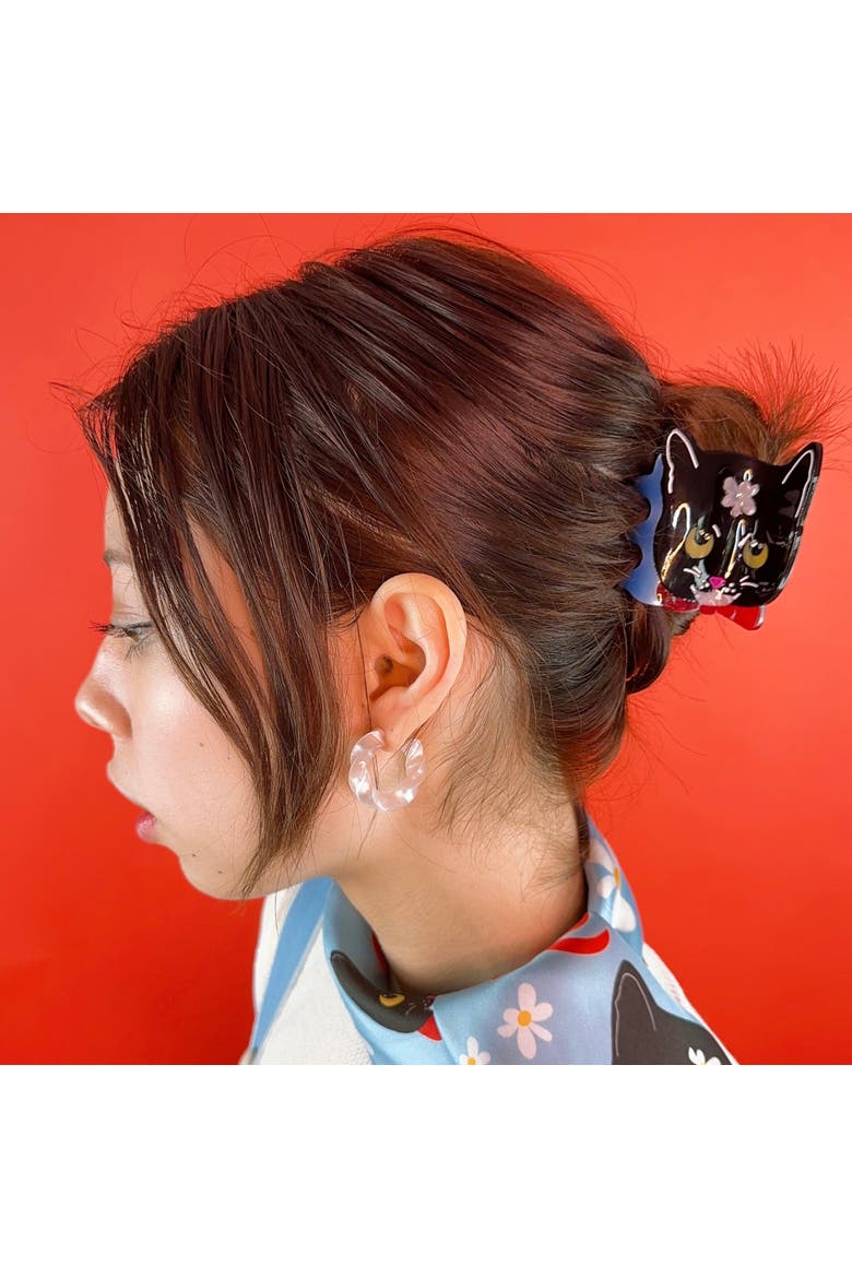 Naoko Cat Hair Claw, Alternate, color, Black