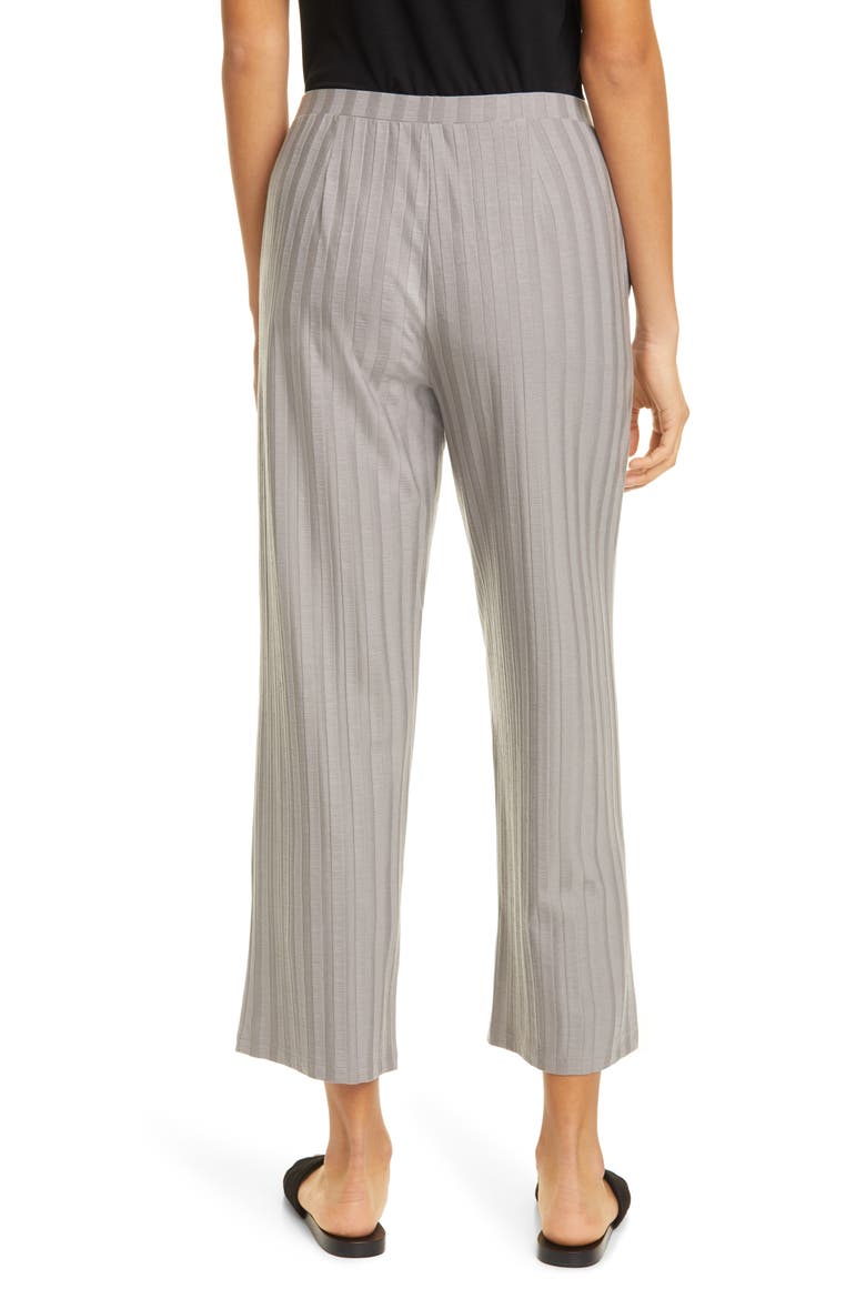 Ribbed Knit Straight Leg Ankle Pants, Alternate, color, ZINC