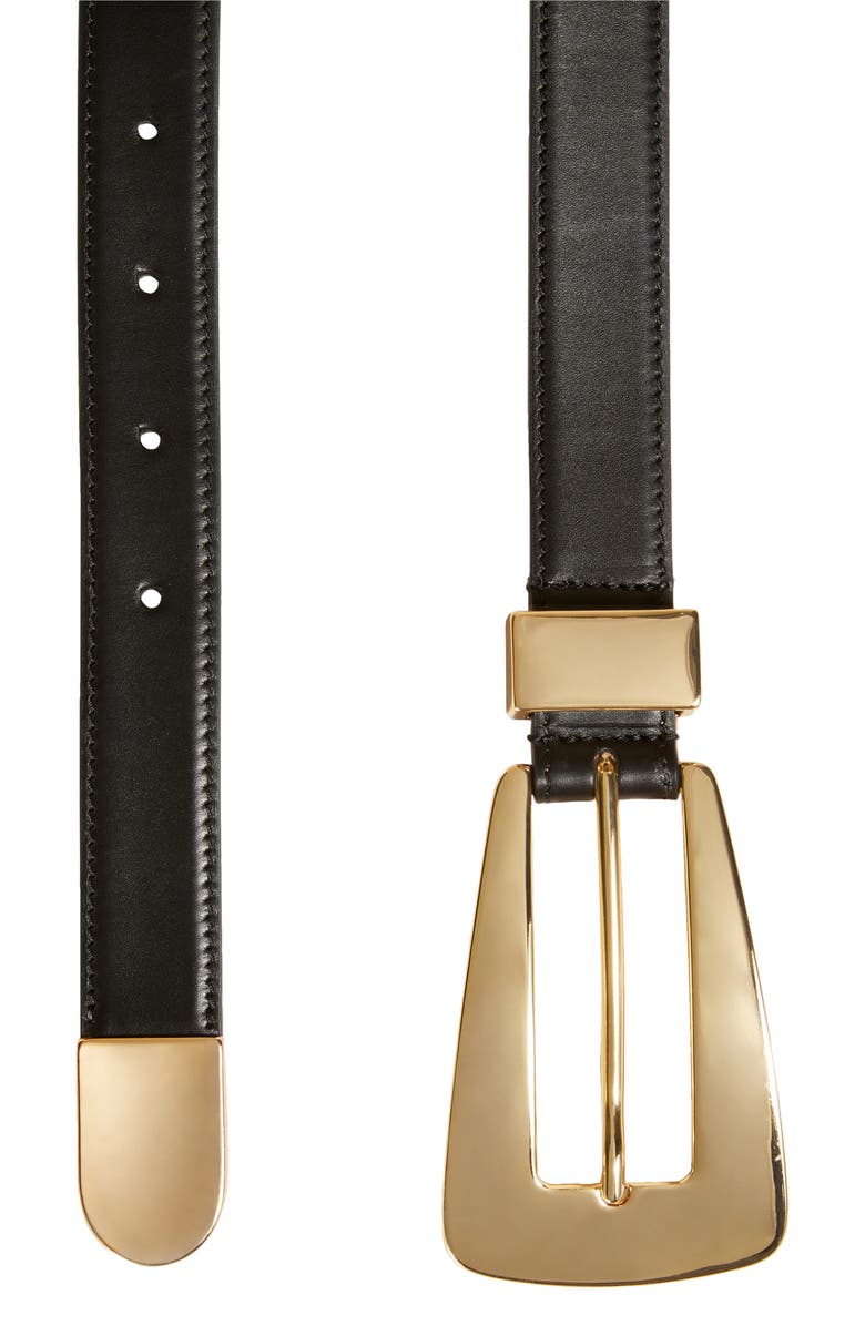 Khaite Lucca Leather Belt, Alternate, color, Black