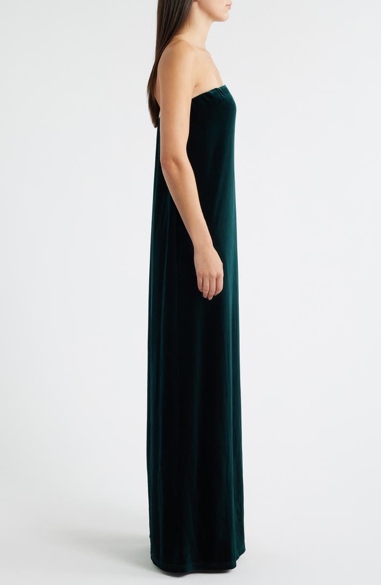 Lucy Paris Breanna Strapless Velvet Gown, Alternate, color, Emerald