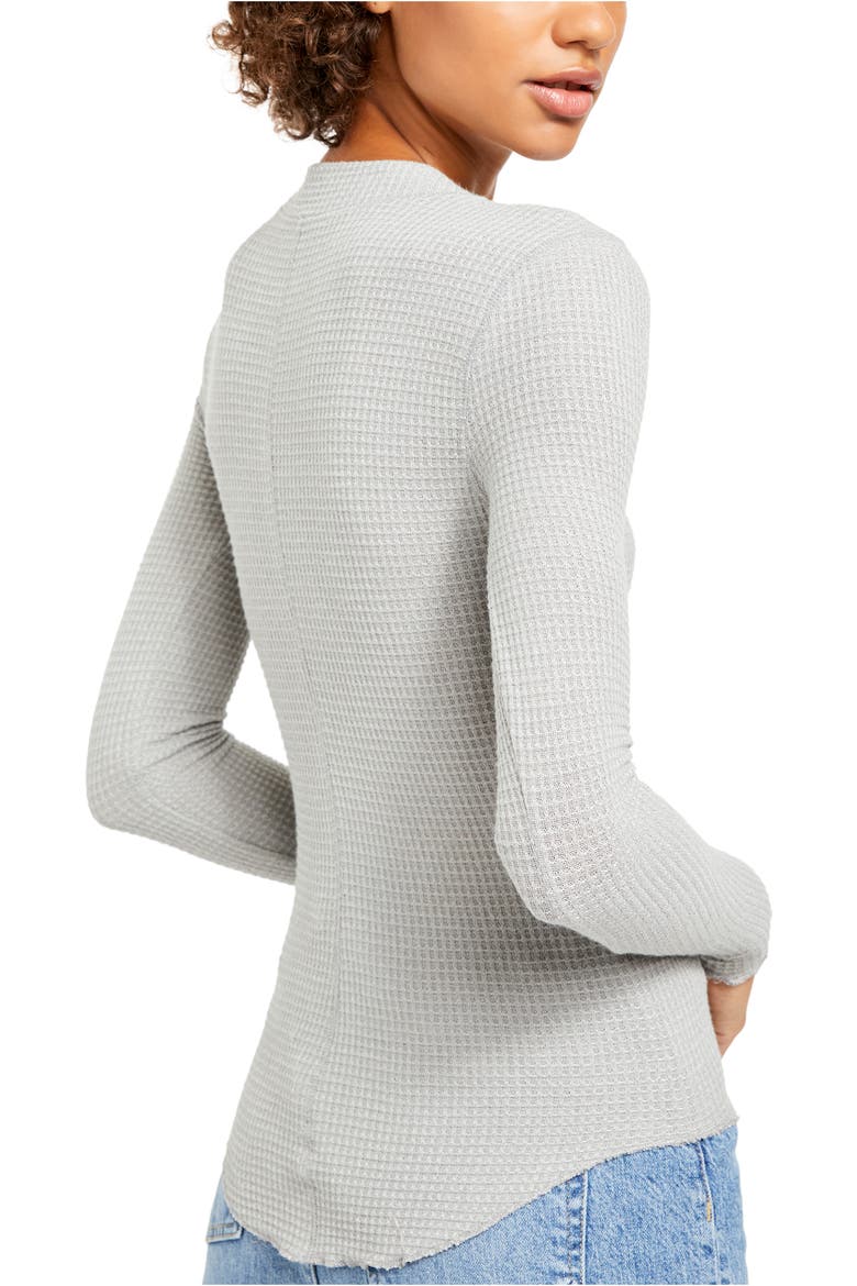 One of The Girls Henley Top, Alternate, color, HEATHER GREY