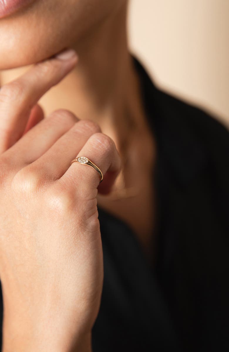 Zoë Chicco Pavé Diamond Signet Ring, Alternate, color,