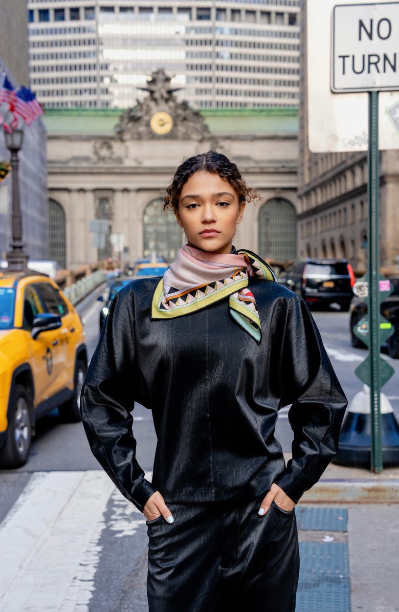 Jessie Zhao New York Double Sided Wool Silk Scarf In Color Recombination, Alternate, color, Pink