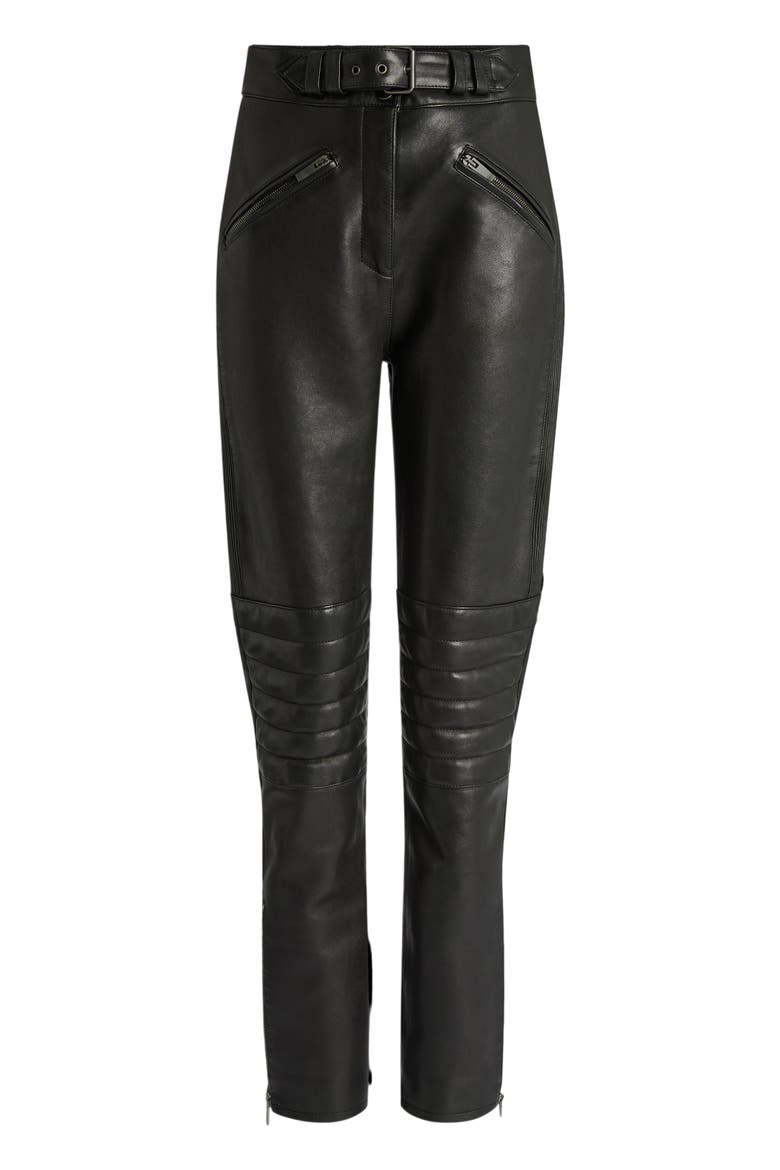 Lambskin Biker Trousers, Alternate, color, black